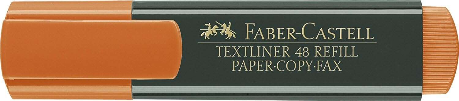 Faber-Castell Rotulador Marcador Fluorescente Textliner 48 - Punta Biselada - Trazo entre 1.2mm y 5mm - Tinta con Base de Agua - Color Naranja Faber-Castell Rotulador Marcador Fluorescente Textliner 48 - Punta Biselada - Trazo entre 1.2mm y 5mm - Tinta con Base de Agua - Color Naranja