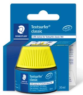 Staedtler Bote de Tinta para Recarga Marcador Textsurfer 364 - Capacidad 30ml - Color Amarillo