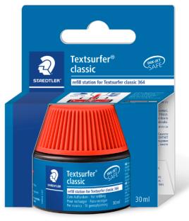 Staedtler Bote de Tinta para Recarga Marcador Textsurfer 364 - Capacidad 30ml - Color Rojo