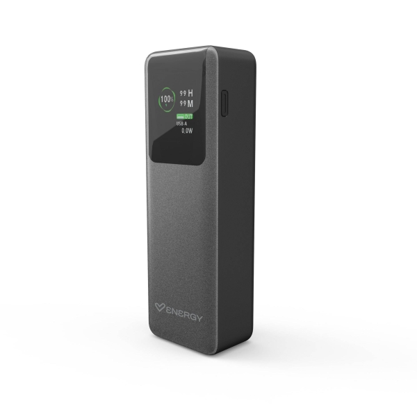 Energy Sistem Display Pro Powerbank 20000 mAh - 100W - Display a Color - Tecnologia Intelligent Power Delivery - 2 Puertos Para Carga Simultanea - USB-C y USB-A - Sensor NTC - Color Grafito Energy Sistem Display Pro Powerbank 20000 mAh - 100W - Display a Color - Tecnologia Intelligent Power Delivery - 2 Puertos Para Carga Simultanea - USB-C y USB-A - Sensor NTC - Color Grafito