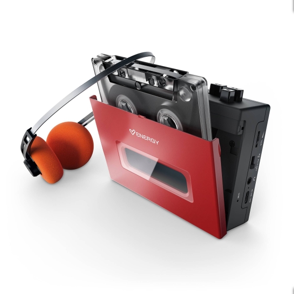 Energy Sistem Portable Cassette Player Reproductor de Cintas Cassette - Bluetooth - Auriculares Retro Incluidos - Microfono Para Grabacion de Voz - Bateria 1200mAh - USB-C - Color Rojo Energy Sistem Portable Cassette Player Reproductor de Cintas Cassette - Bluetooth - Auriculares Retro Incluidos - Microfono Para Grabacion de Voz - Bateria 1200mAh - USB-C - Color Rojo