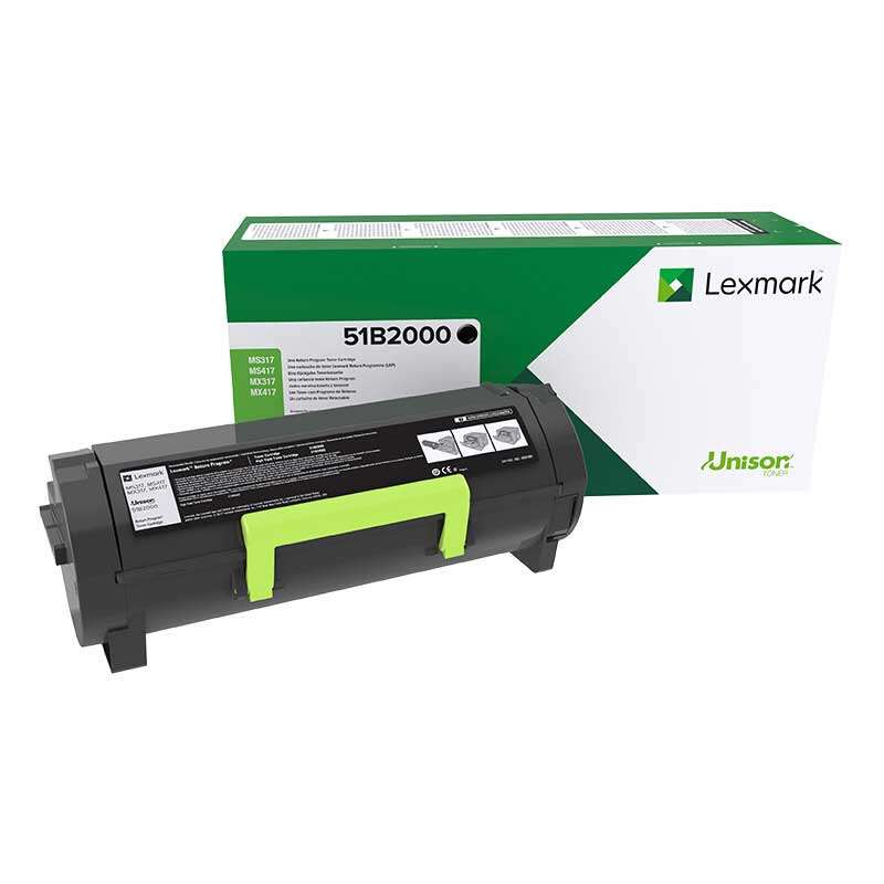 Lexmark MS317/MS417/MS517/MS617/MX317/MX417/MX517/MX617 Negro Cartucho de Toner Original - 51B2000 Lexmark MS317/MS417/MS517/MS617/MX317/MX417/MX517/MX617 Negro Cartucho de Toner Original - 51B2000