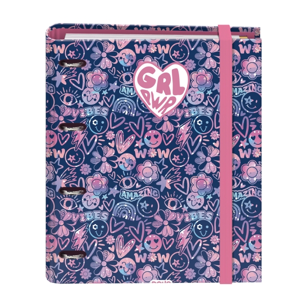 Dohe Girl Power Carpeta con 4 Anillas de 35mm - 100 Hojas Offset de 90g - 5x5mm - 4 Separadores - Sobre Multitaladro - Cubierta de Carton Plastificado - 28x32x4cm - Multicolor Dohe Girl Power Carpeta con 4 Anillas de 35mm - 100 Hojas Offset de 90g - 5x5mm - 4 Separadores - Sobre Multitaladro - Cubierta de Carton Plastificado - 28x32x4cm - Multicolor