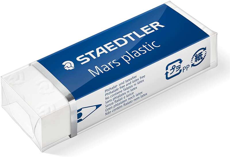 Staedtler Mars Plastic 526 50 Goma de Borrar - Plastico - Alta Precision - Color Blanco Staedtler Mars Plastic 526 50 Goma de Borrar - Plastico - Alta Precision - Color Blanco