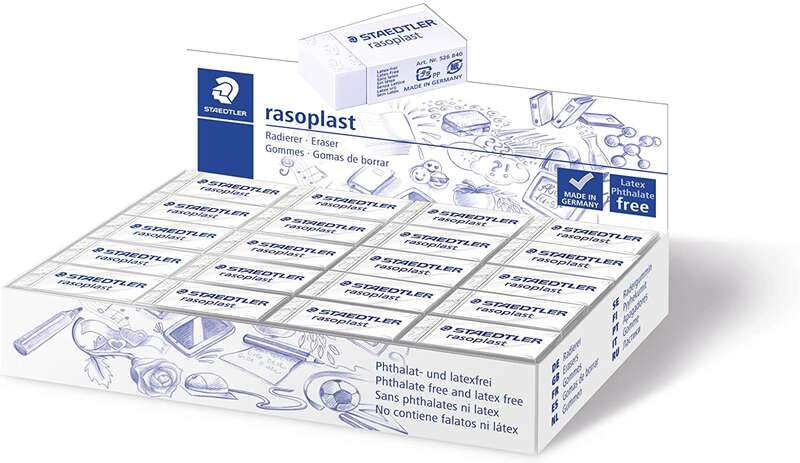 Staedtler Rasoplast 526 B40 Goma de Borrar - Borrado de Alta Calidad - Minimos Residuos - Color Blanco Staedtler Rasoplast 526 B40 Goma de Borrar - Borrado de Alta Calidad - Minimos Residuos - Color Blanco