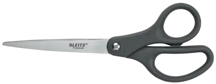 Leitz Tijeras de Acero Inoxidable 18cm - Revestimiento de Titanio - Agarre Ergonomico - Color Gris