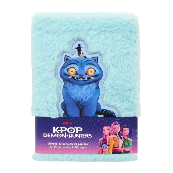 Safta K-Pop Demon Hunters Bloc de Notas - Formato A5 - Tapas de Peluche - 80 Paginas - 21x14.8cm - Color Azul Claro Safta K-Pop Demon Hunters Bloc de Notas - Formato A5 - Tapas de Peluche - 80 Paginas - 21x14.8cm - Color Azul Claro