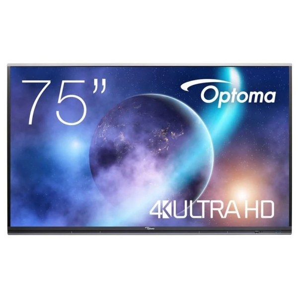 Optoma Creative Touch Serie 5 Pantalla Interactiva Tactil 75\" UltraHD 4K - Certificacion Google EDLA -Tiempo de Respuesta 6ms - 32 Puntos Tactiles Simultaneos - HDMI, VGA, DisplayPort, USB-A, C, RJ-45 - Android 13