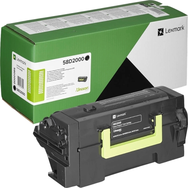 Lexmark MS725/MS821/MS822/MS823/MS825/MS826/MX721/MX722/MX822/MX826 Negro Cartucho de Toner Original - 58D2000 Lexmark MS725/MS821/MS822/MS823/MS825/MS826/MX721/MX722/MX822/MX826 Negro Cartucho de Toner Original - 58D2000