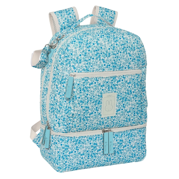 Safta Miffy Mum Garden Mochila para Carrito Bebe de 19.4L - Compartimento Principal Espacioso - Bolsillos Internos - Cremallera Doble - Bolsillos Isotermicos - 300x150x430mm - Color Azul Claro