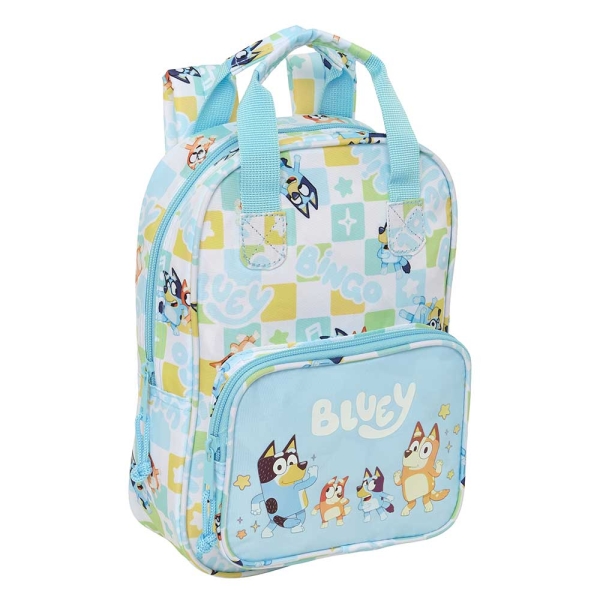 Safta Bluey Ready Mochila Infantil - Tarjeta de Identificacion Personal - Bolsillo Frontal - Hombreras Acolchadas - 20x28x8cm - Color Azul Pastel Safta Bluey Ready Mochila Infantil - Tarjeta de Identificacion Personal - Bolsillo Frontal - Hombreras Acolchadas - 20x28x8cm - Color Azul Pastel