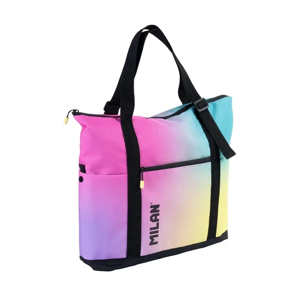 Milan Coleccion Sunset Bolso Shopper 18.5L - Gran Capacidad - Cierre de Cremallera - Tamaño 52x36x3cm - Multicolor Milan Coleccion Sunset Bolso Shopper 18.5L - Gran Capacidad - Cierre de Cremallera - Tamaño 52x36x3cm - Multicolor