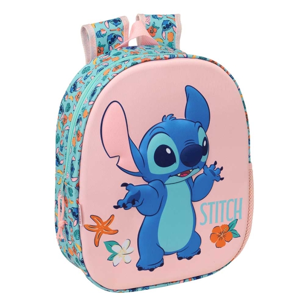Safta Stitch Mochila 3D - Portabotellas - Hombreras Acolchadas - Asa de Mano Superior - 27x33x10cm - Color Rosa Safta Stitch Mochila 3D - Portabotellas - Hombreras Acolchadas - Asa de Mano Superior - 27x33x10cm - Color Rosa