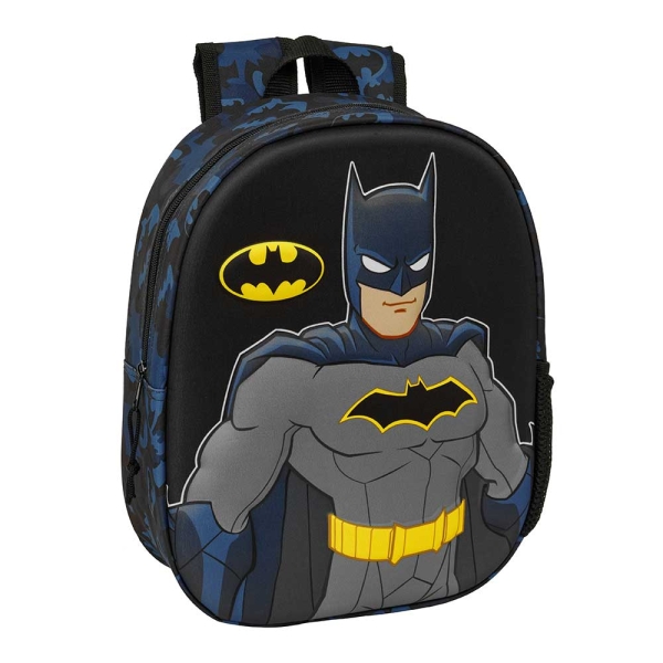 Safta Batman Mochila 3D - Portabotellas - Hombreras Acolchadas - Asa de Mano Superior - 27x33x10cm - Color Negro Safta Batman Mochila 3D - Portabotellas - Hombreras Acolchadas - Asa de Mano Superior - 27x33x10cm - Color Negro