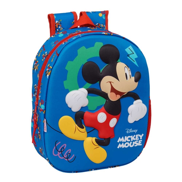Safta Mickey Mouse Mochila 3D - Portabotellas - Hombreras Acolchadas - Asa de Mano Superior - 27x33x10cm - Color Azul Oscuro Safta Mickey Mouse Mochila 3D - Portabotellas - Hombreras Acolchadas - Asa de Mano Superior - 27x33x10cm - Color Azul Oscuro