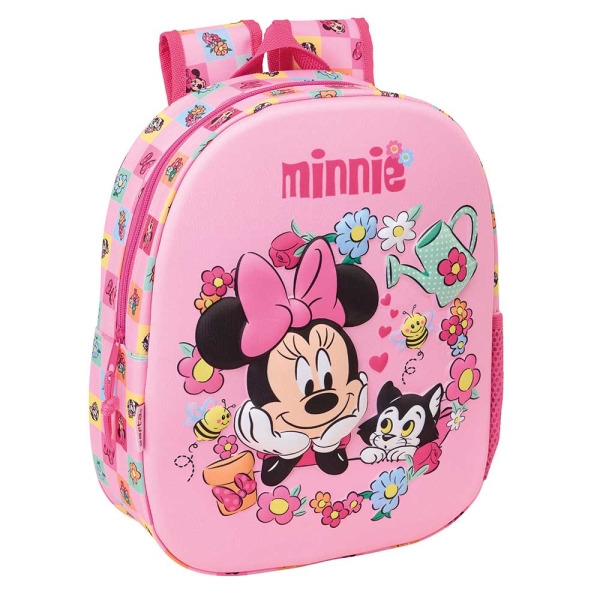 Safta Minnie Mouse Mochila 3D - Portabotellas - Hombreras Acolchadas - Asa de Mano Superior - 27x33x10cm - Color Rosa Safta Minnie Mouse Mochila 3D - Portabotellas - Hombreras Acolchadas - Asa de Mano Superior - 27x33x10cm - Color Rosa