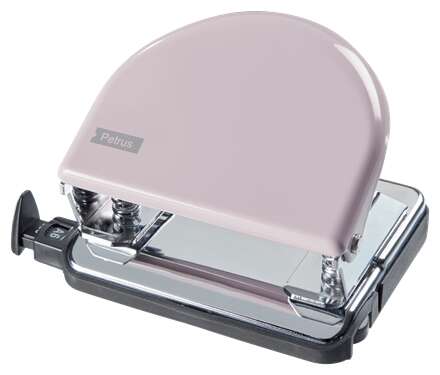 Petrus 52 Retro Taladro Perforador Metalico - Hasta 20 Hojas - Marcas de Formato - Facil Vaciado - Punzones 5.5mm - Color Strawberry Cream