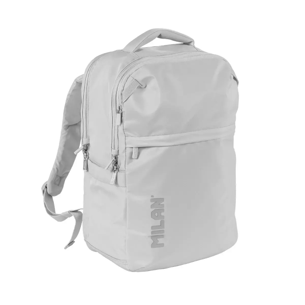 Milan Shadow Mochila 25L - 2 Bolsillos Delanteros, 2 Bolsillos Laterales, Compartimento Acolchado para Portatil hasta 16\" - Asas Regulables y Acolchadas - Color Gris