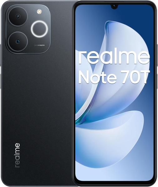 Realme Note 70T Smartphone Pantalla Amoled 6.75\"- 90Hz - 4GB - 128GB - Bateria 6000mAh - Color Negro