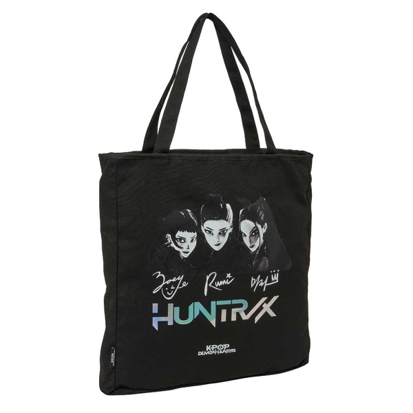 Safta K-Pop Demon Hunters Soul Tote Bag Bolsa de Tela - Cremallera - Bolsillo Interior - Asas de Mano - 36x38x6.5cm - Color Negro Safta K-Pop Demon Hunters Soul Tote Bag Bolsa de Tela - Cremallera - Bolsillo Interior - Asas de Mano - 36x38x6.5cm - Color Negro