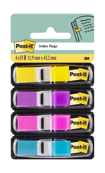 Post-It Index Pack de 4 Dispensadores con 35 Marcadores de Indice Reposicionables - Forma Rectangular - Colores Surtidos Post-It Index Pack de 4 Dispensadores con 35 Marcadores de Indice Reposicionables - Forma Rectangular - Colores Surtidos