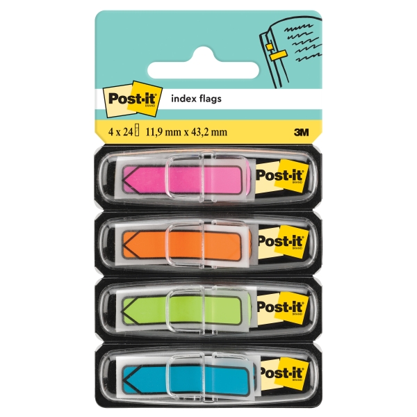 Post-It Index Pack de 4 Dispensadores con 24 Marcadores de Indice Reposicionables - Forma Rectangular - Colores Surtidos Post-It Index Pack de 4 Dispensadores con 24 Marcadores de Indice Reposicionables - Forma Rectangular - Colores Surtidos