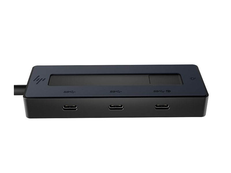 HP Hub Multipuerto 4K USB?C - 4 Puertos USB?C 10Gbps - Power Delivery 65W - Salida de Video 4K via DisplayPort Alt Mode - Diseño Compacto 50% Plastico Reciclado - Color Negro