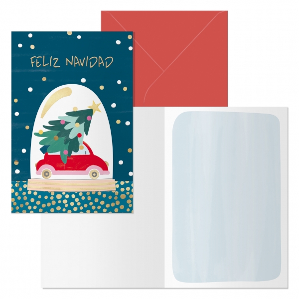 Dohe Beetle Pack de 6 Tarjetas de Felicitacion Navideña con Sobre - Tamaño Cerrada 11.5x17cm, Abierta 23x17cm - Papel Offset - Impresas a todo Color