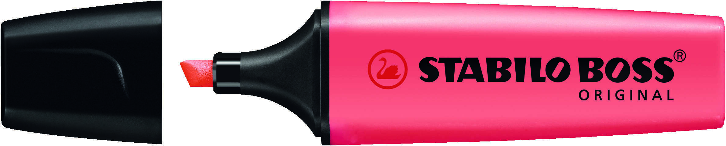Stabilo Boss 70 Rotulador Marcador Fluorescente - Trazo entre 2 y 5mm - Recargable - Tinta con Base de Agua - Color Rojo Fluorescente