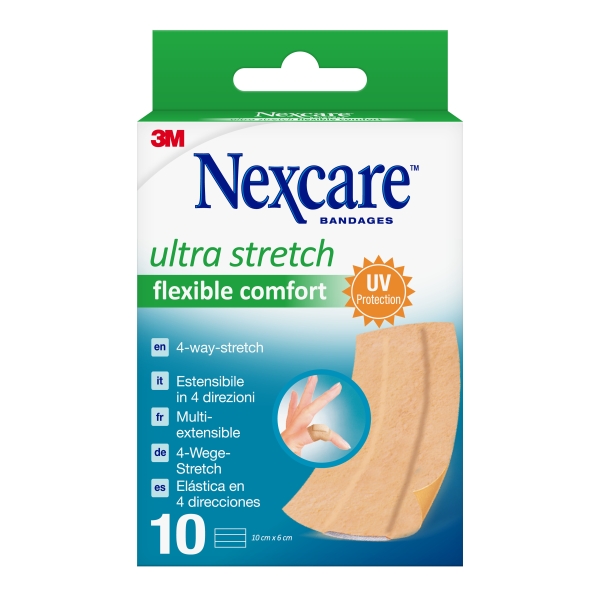 Nexcare Flexible Comfort Finger Pack de 10 Apositos para Heridas - 6x10cm - Elastico - Resistente al Agua - Color Piel Nexcare Flexible Comfort Finger Pack de 10 Apositos para Heridas - 6x10cm - Elastico - Resistente al Agua - Color Piel