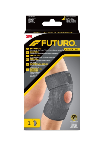 Futuro Comfort Rodillera - Ajustable (27.9 - 55.9cm) - Transpirable - Aisla la Humedad - Elastico - Color Gris Oscuro Futuro Comfort Rodillera - Ajustable (27.9 - 55.9cm) - Transpirable - Aisla la Humedad - Elastico - Color Gris Oscuro