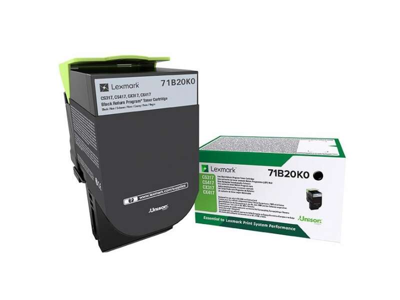 Lexmark CS317/CS417/CS517/CX317/CX417/CX517 Negro Cartucho de Toner Original - 71B20K0/71B0010 Lexmark CS317/CS417/CS517/CX317/CX417/CX517 Negro Cartucho de Toner Original - 71B20K0/71B0010