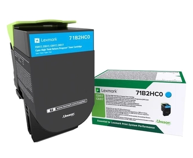 Lexmark CS417/CX417/CS517/CX517 Cyan Cartucho de Toner Original - 71B2HC0/71B0H20 Lexmark CS417/CX417/CS517/CX517 Cyan Cartucho de Toner Original - 71B2HC0/71B0H20