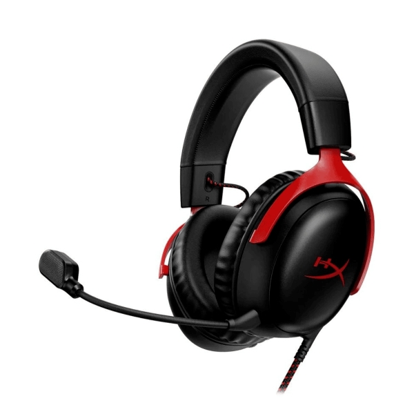 HyperX Cloud III Auriculares Gaming - Controladores de 53 mm - Microfono con Cancelacion de Ruido - Multiplataforma - Color Negro/Rojo