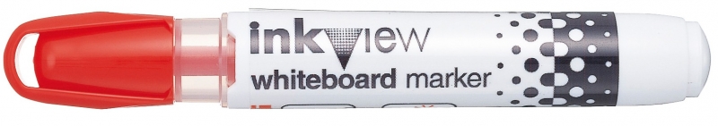 Uni-ball PWB-202 Marcador de Pizarra Blanca - Punta Conica 1.8-2.2mm - Zona Transparente para Nivel de Tinta - Escritura Brillante y Facil Borrado - Color Rojo