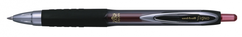 Uni-ball UMN-207 MICRO Roller de Tinta - Punta de Bola 0.5mm - Grip de Caucho Antifatiga - Tinta Pigmentada Resistente a Luz y Agua - Color Rojo