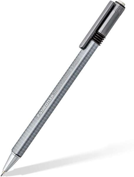 Staedtler Triplus Micro 774 Portaminas 0.7mm - Punta Retractil - Diseño Ergonomico - Color Gris