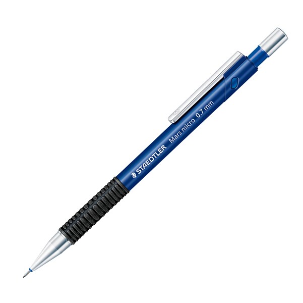 Staedtler Mars Micro 775 Portaminas 0.7mm - Punta Metalica Retractil - Mina Amortiguada - Grip de Caucho - Clip Metalico - Color Azul Staedtler Mars Micro 775 Portaminas 0.7mm - Punta Metalica Retractil - Mina Amortiguada - Grip de Caucho - Clip Metalico - Color Azul