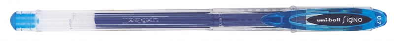 Uni-ball UM-120 Boligrafo de Tinta Gel - Punta de Bola 0.7mm - Tinta Resistente al Agua y Luz - Color Azul Claro