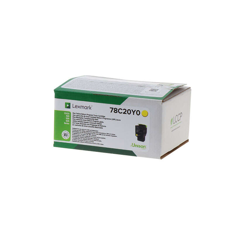 Lexmark CS421/CS521/CS622/CX421/CX522/CX622/CX625 Amarillo Cartucho de Toner Original - 78C20Y0 Lexmark CS421/CS521/CS622/CX421/CX522/CX622/CX625 Amarillo Cartucho de Toner Original - 78C20Y0