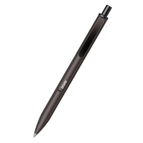 Dohe Elegance Pack de 4 Boligrafos - Punta Fina de 0,5mm - Fabricados en Aluminio - Tacto Soft - Color Negro