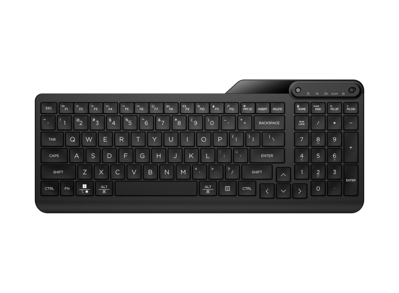HP 475 Teclado Inalambrico Dual?Mode - Bluetooth 5.3 + 2.4GHz - Teclas Concavas de Perfil Bajo - hasta 12 Teclas Programables - Conecta hasta 8 Dispositivos con HP Unifying o 3 via Bluetooth - Resistente a Derrames - Color Negro