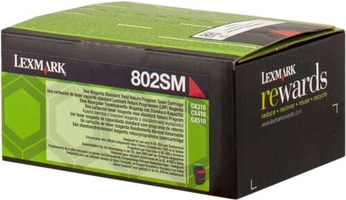 Lexmark CX310/CX410/CX510 Magenta Cartucho de Toner Original - 80C2SM0/80C2SME/802SM Lexmark CX310/CX410/CX510 Magenta Cartucho de Toner Original - 80C2SM0/80C2SME/802SM