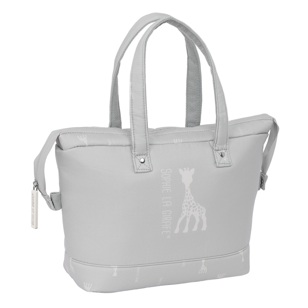 Safta Sophie la Girafe Mum Bolso de 8.26L - Compartimento con Cremallera - Bolsillo Frontal - Interior Forrado - Asas de Mano - 270x125x245mm - Color Gris Claro
