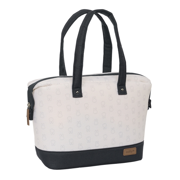 Safta Miffy Mum Moon Bolso de 8.26L - Compartimento con Cremallera - Interior Forrado - Asas de Mano - Espacio Amplio - Facil de Limpiar - 270x125x245mm - Color Blanco y Negro