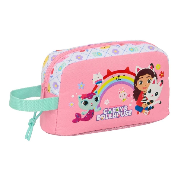 Safta Gabby\'s Dollhouse Bolsa Isotermica Porta Alimentos - Asa de Mano Lateral - Cremallera - 21.5x12x6.5cm - Color Rosa