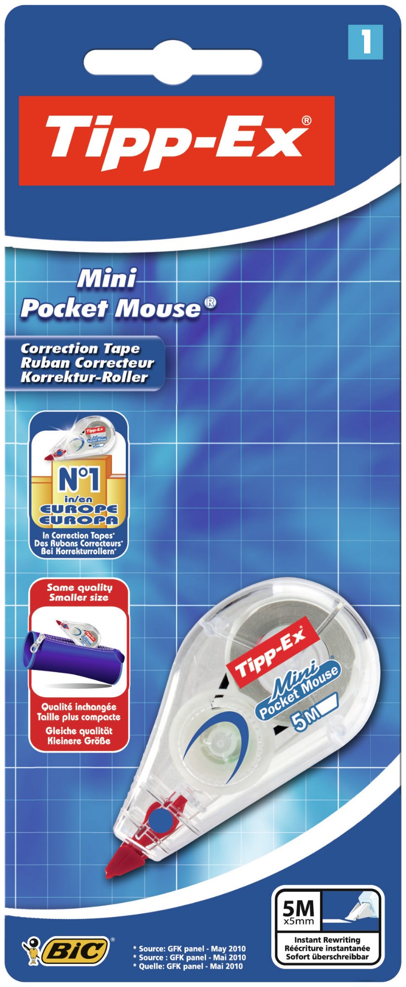Tipp-Ex Mini Pocket Mouse Cinta Correctora 5mm x 6m - Resistente - Escritura Instantanea