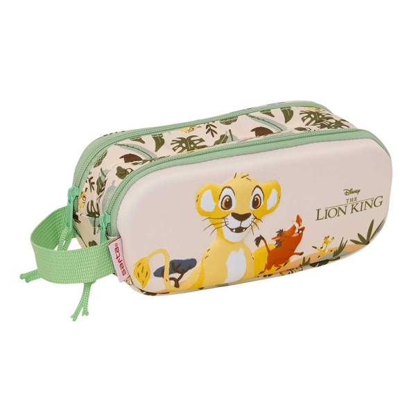 Safta el Rey Leon Portatodo 3D - 2 Compartimentos con Cremallera - Asa Lateral - Capacidad 1L - 21x8x6cm - Color Melocoton Claro Safta el Rey Leon Portatodo 3D - 2 Compartimentos con Cremallera - Asa Lateral - Capacidad 1L - 21x8x6cm - Color Melocoton Claro