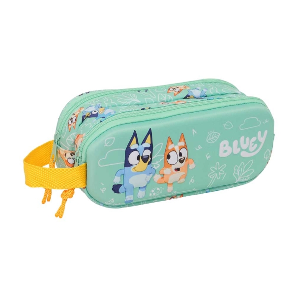 Safta Bluey Portatodo 3D - 2 Compartimentos con Cremallera - Asa Lateral - Capacidad 1L - 21x8x6cm - Color Menta Safta Bluey Portatodo 3D - 2 Compartimentos con Cremallera - Asa Lateral - Capacidad 1L - 21x8x6cm - Color Menta