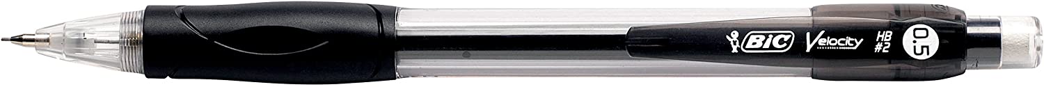 Bic Velocity Pack de 12 Portaminas 0.5mm HB con Goma - Zona Grip - Larga Duracion - Cuerpo de Colores Surtidos